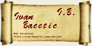 Ivan Bacetić vizit kartica